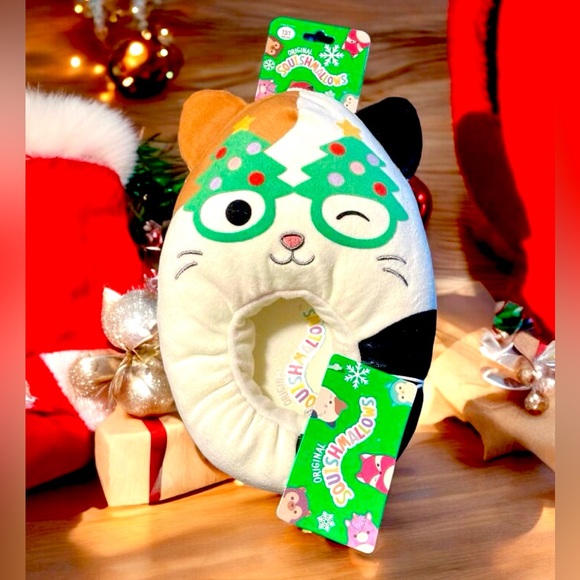 Squishmallows Bedroom Slippers Cam The Cat Christmas Tree Kids Size 13-1 NWT! - Picture 1 of 3